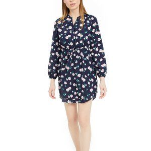 Maison Jules Printed Double-Hem Split-Neck Dress